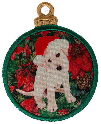 LARGE BAUBLE - Poinsettia Dogs