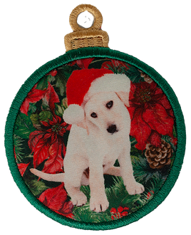 LARGE BAUBLE - Poinsettia Dogs