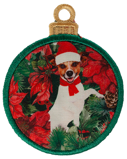 LARGE BAUBLE - Poinsettia Dogs
