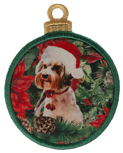 LARGE BAUBLE - Poinsettia Dogs