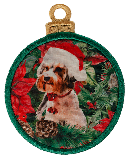 LARGE BAUBLE - Poinsettia Dogs
