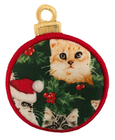 LARGE BAUBLE - All Over Cats - Green