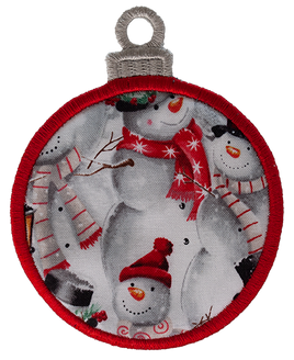 LARGE BAUBLE - Snowman - Red Grey & White
