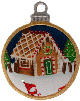 LARGE BAUBLE - Gingerbread House 3