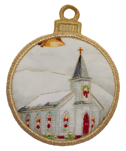LARGE BAUBLE - Vintage Christmas Church 1