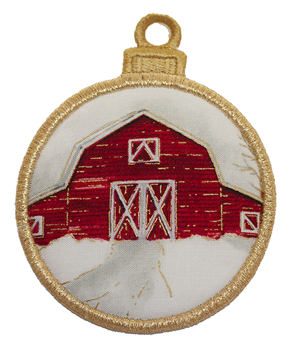 LARGE BAUBLE - Vintage Christmas Red Barn