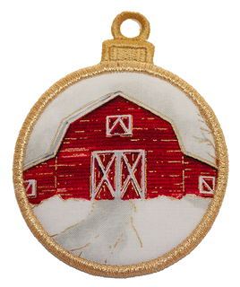 LARGE BAUBLE - Vintage Christmas Red Barn