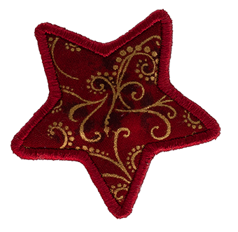 LARGE - Star - Red with Gold Swirls