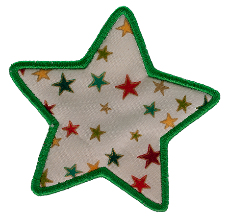 LARGE - Star - Cream with Multi-coloured Stars
