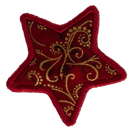 LARGE - Star - Red with Gold Swirls