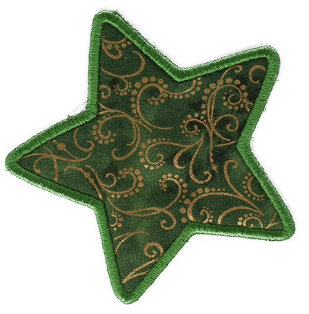 LARGE - Star - Green with Gold Swirls