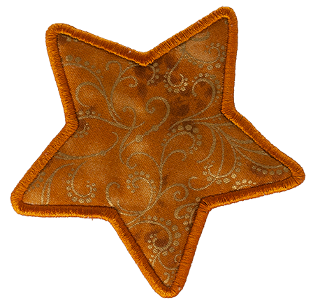 LARGE - Star - Gold with Gold Swirls