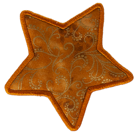 LARGE - Star - Gold with Gold Swirls