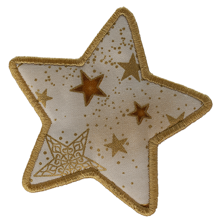 LARGE - Star - Cream with Gold Stars