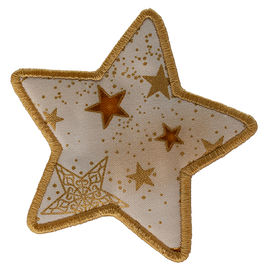 LARGE - Star - Cream with Gold Stars