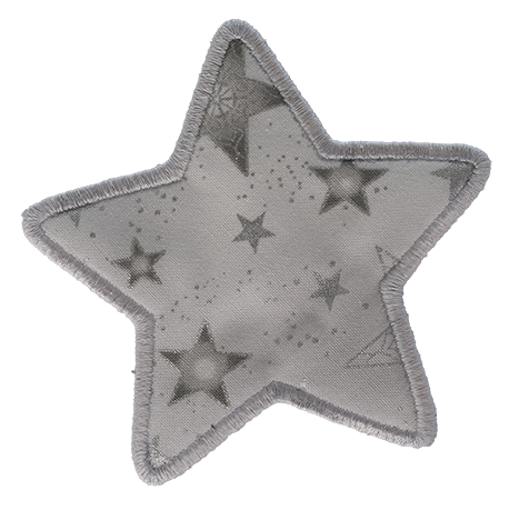 LARGE - Star - White with Silver Stars