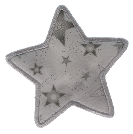 LARGE - Star - White with Silver Stars