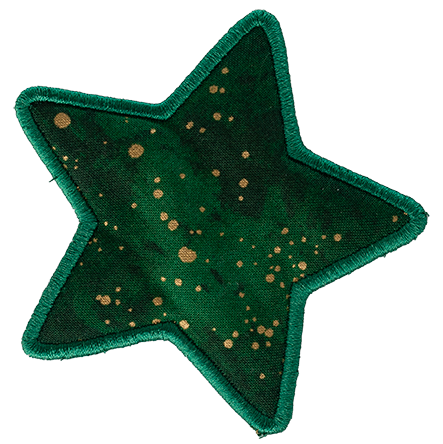 LARGE - Star - Green with Gold Dots
