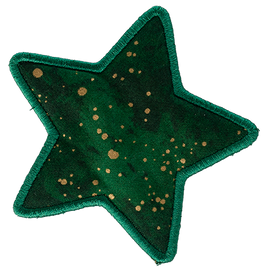 LARGE - Star - Green with Gold Dots