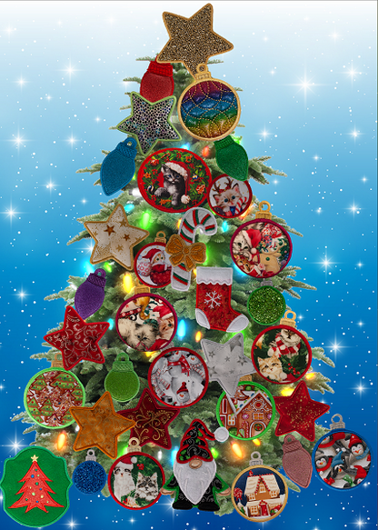 Large Magnetic Christmas Tree Decorated - Cat Lovers