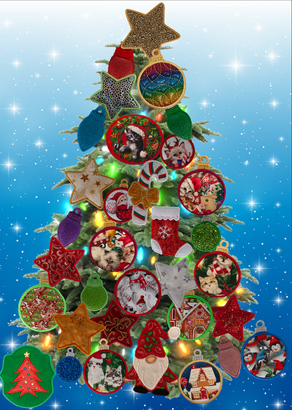 Large Magnetic Christmas Tree Decorated - Cat Lovers