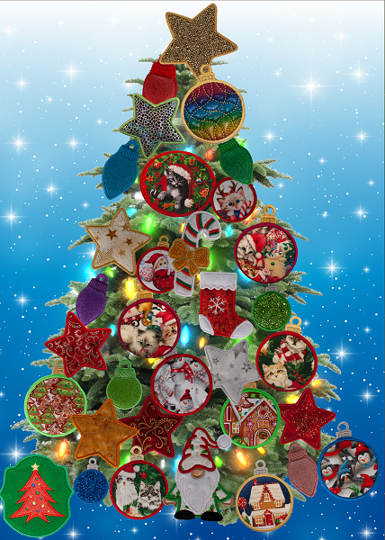 Large Magnetic Christmas Tree Decorated - Cat Lovers