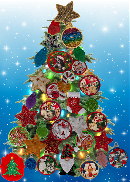 Large Magnetic Christmas Tree Decorated - Cat Lovers