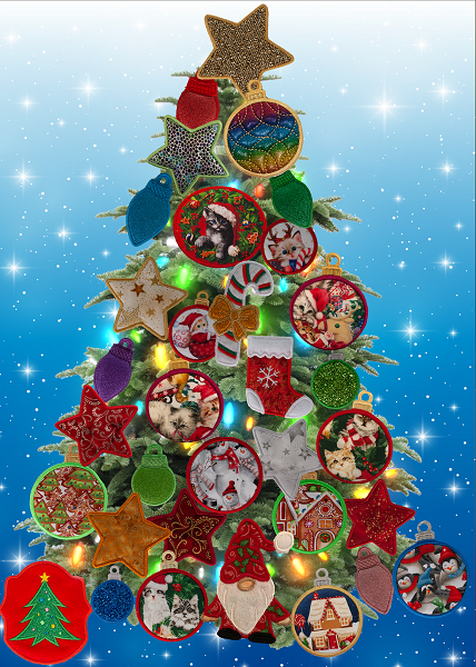 Large Magnetic Christmas Tree Decorated - Cat Lovers