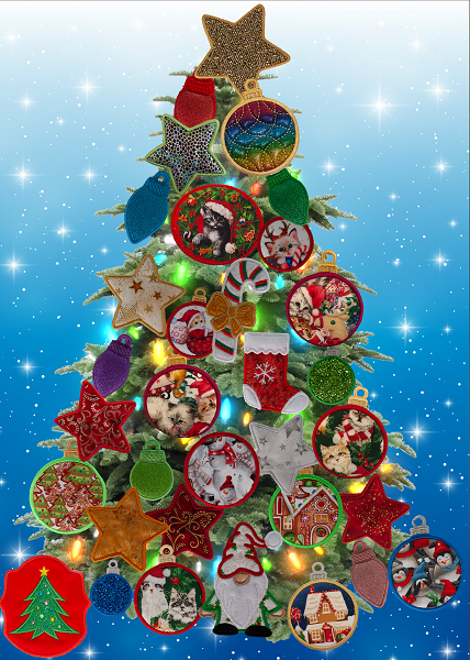 Large Magnetic Christmas Tree Decorated - Cat Lovers