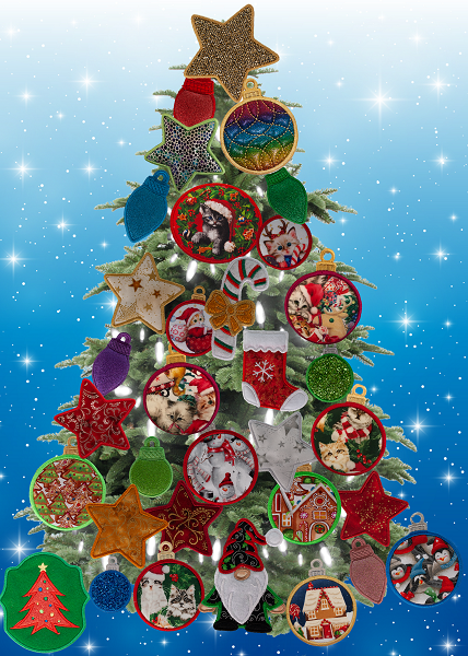 Large Magnetic Christmas Tree Decorated - Cat Lovers