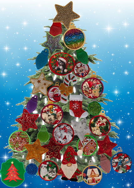 Large Magnetic Christmas Tree Decorated - Cat Lovers