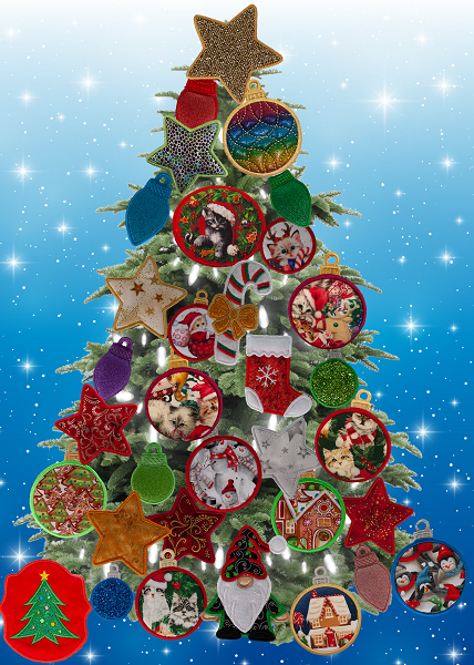 Large Magnetic Christmas Tree Decorated - Cat Lovers