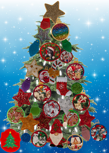 Large Magnetic Christmas Tree Decorated - Cat Lovers