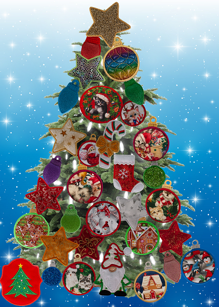 Large Magnetic Christmas Tree Decorated - Cat Lovers