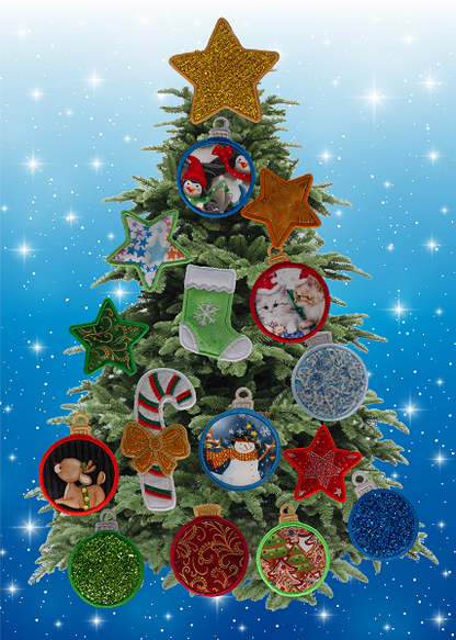 Magnetic Christmas Tree (Medium) Decorated - Gold, Green, Red, Blue