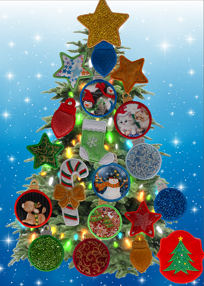 Magnetic Christmas Tree (Medium) Decorated - Gold, Green, Red, Blue