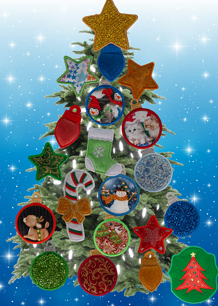 Magnetic Christmas Tree (Medium) Decorated - Gold, Green, Red, Blue