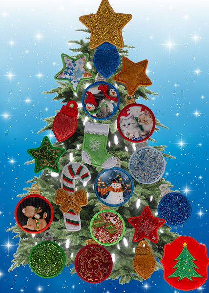 Magnetic Christmas Tree (Medium) Decorated - Gold, Green, Red, Blue