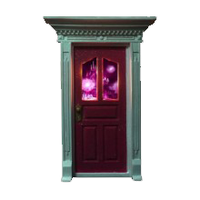 Dark Pink Fairy Door w/Window/Picture