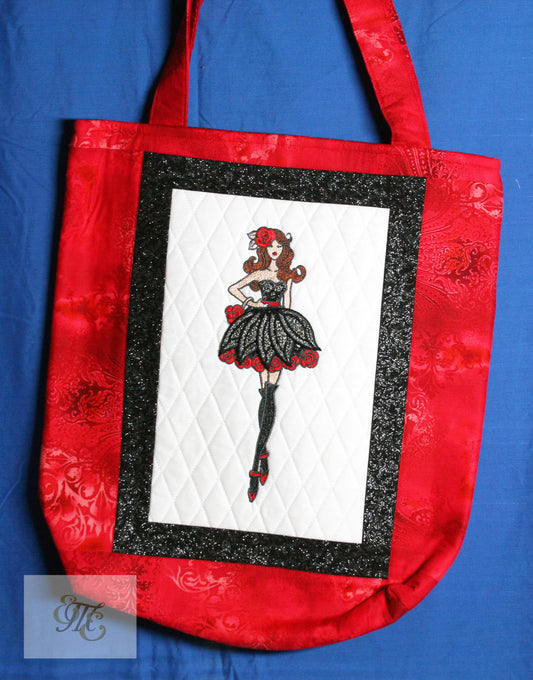 MUM'S QUILTS - Bag / Tote - Red/Black Dress Lady