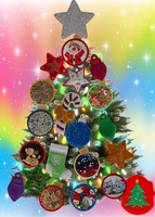 Magnetic Christmas Tree (Medium) Decorated - Silver &  Gold
