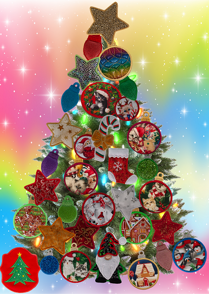 Large Magnetic Christmas Tree Decorated - Cat Lovers