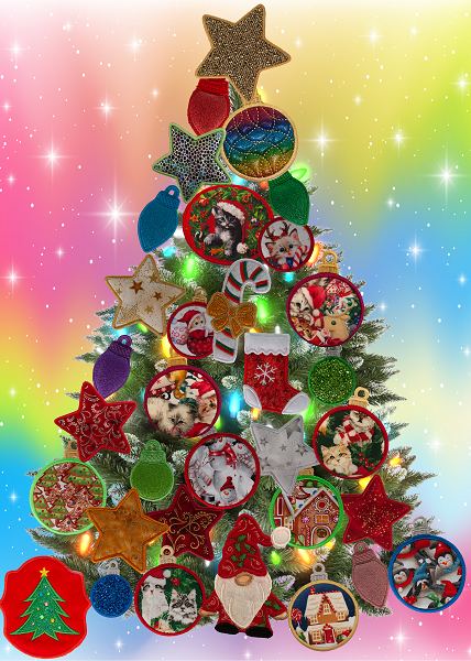 Large Magnetic Christmas Tree Decorated - Cat Lovers