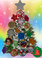Magnetic Christmas Tree (Medium) Decorated - Silver &  Gold