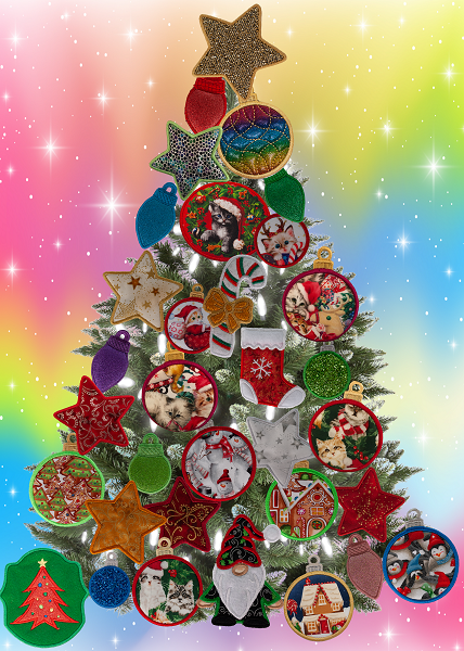 Large Magnetic Christmas Tree Decorated - Cat Lovers