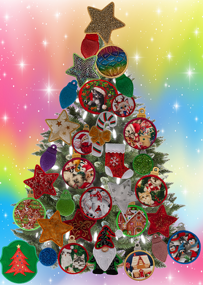 Large Magnetic Christmas Tree Decorated - Cat Lovers