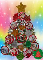 Magnetic Christmas Tree (Medium) Decorated - Kitten Lovers