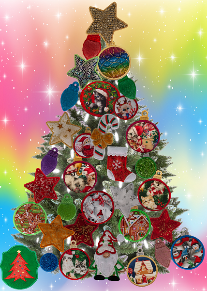 Large Magnetic Christmas Tree Decorated - Cat Lovers