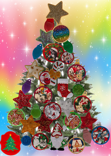 Large Magnetic Christmas Tree Decorated - Cat Lovers