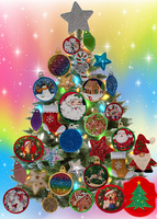 Large Magnetic Christmas Tree - Decorated - Santa & Friends